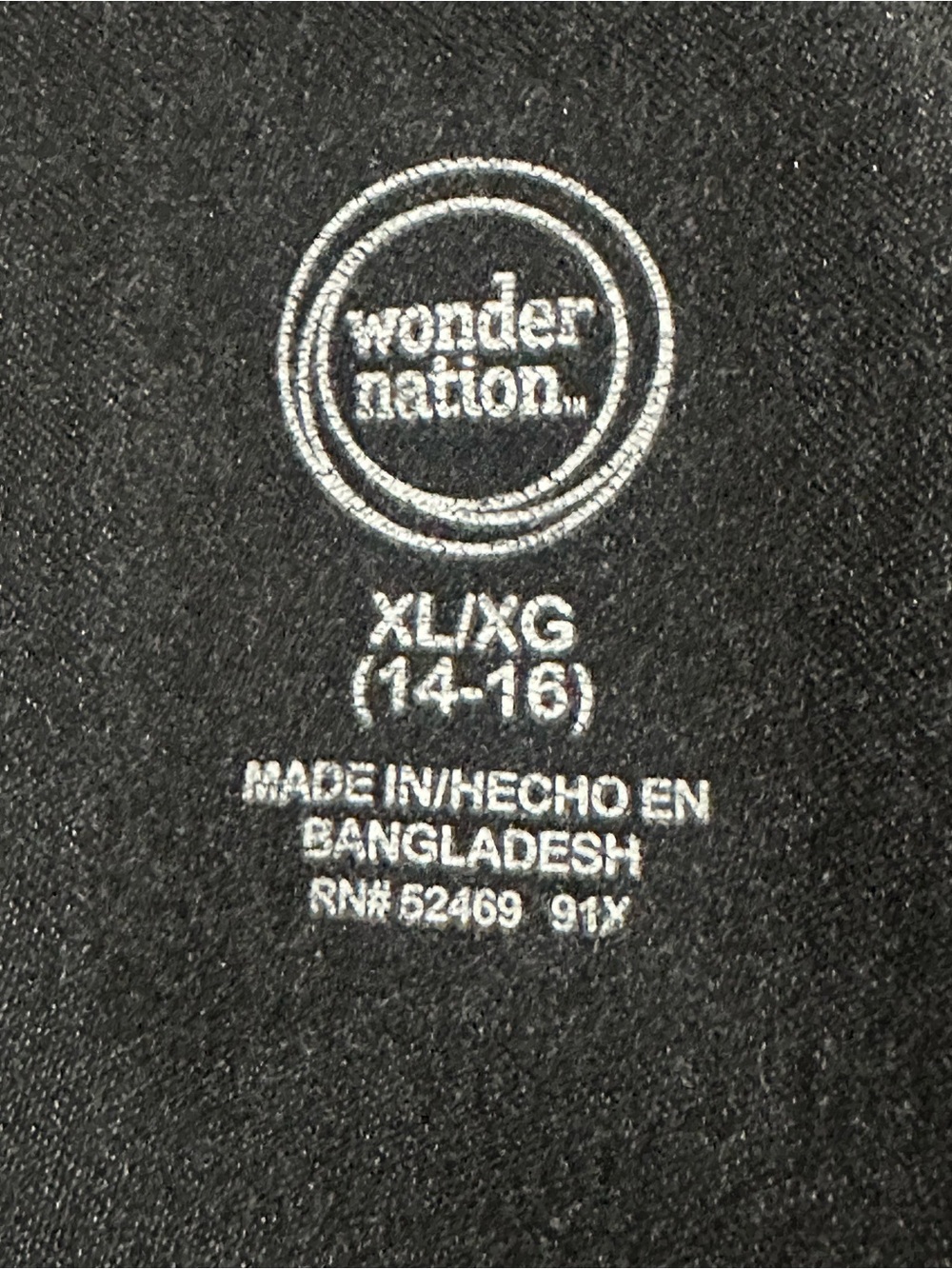 Wonder Nation Girls Black Denim Jacket Size XL (14‑16) Classic Jean Style - Picture 4 of 4